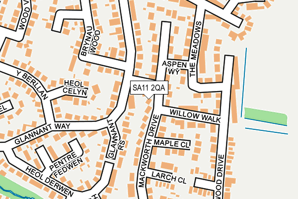 SA11 2QA map - OS OpenMap – Local (Ordnance Survey)