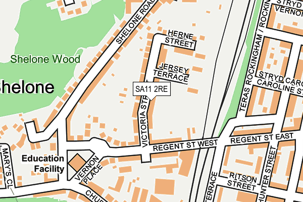 SA11 2RE map - OS OpenMap – Local (Ordnance Survey)