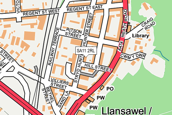 SA11 2RL map - OS OpenMap – Local (Ordnance Survey)