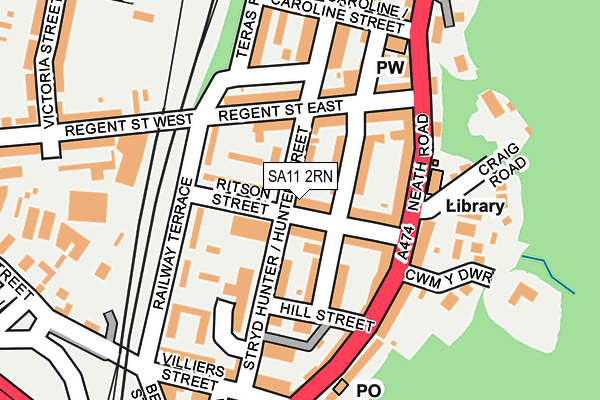 SA11 2RN map - OS OpenMap – Local (Ordnance Survey)
