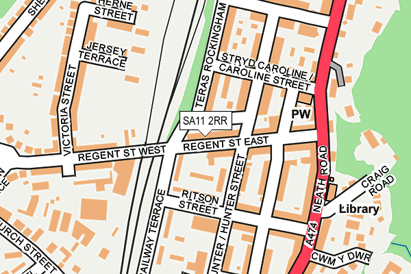 SA11 2RR map - OS OpenMap – Local (Ordnance Survey)