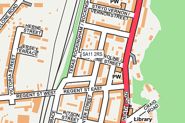 SA11 2RS map - OS OpenMap – Local (Ordnance Survey)