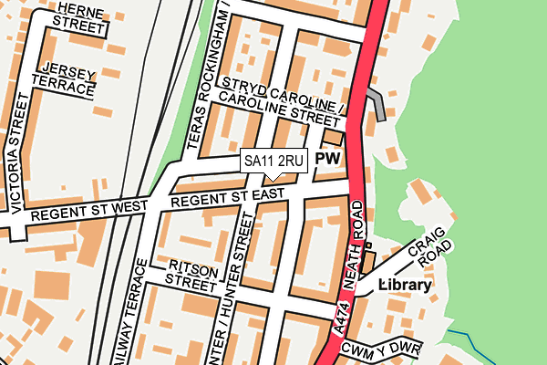 SA11 2RU map - OS OpenMap – Local (Ordnance Survey)