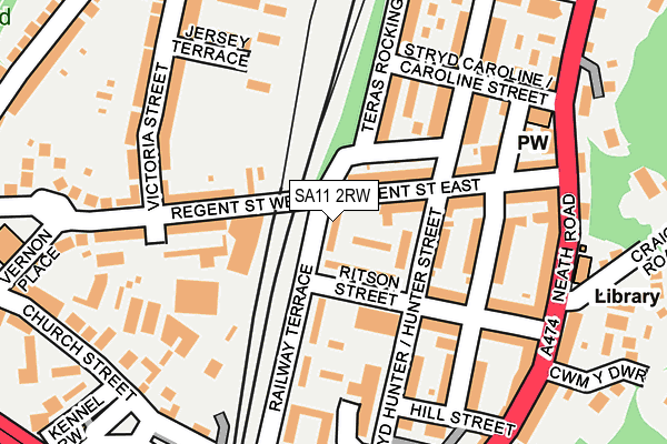 SA11 2RW map - OS OpenMap – Local (Ordnance Survey)
