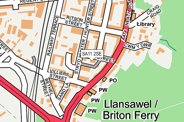 SA11 2SE map - OS OpenMap – Local (Ordnance Survey)