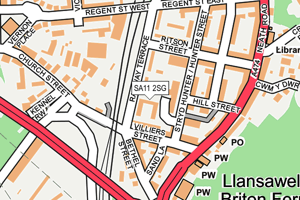 SA11 2SG map - OS OpenMap – Local (Ordnance Survey)