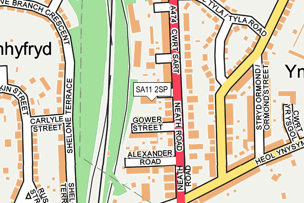 SA11 2SP map - OS OpenMap – Local (Ordnance Survey)