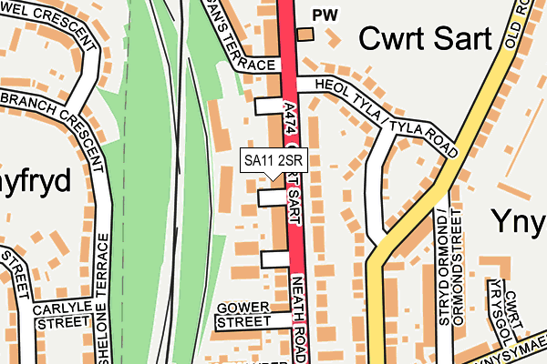 SA11 2SR map - OS OpenMap – Local (Ordnance Survey)