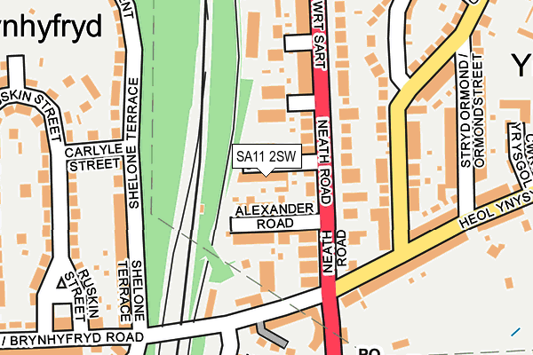 SA11 2SW map - OS OpenMap – Local (Ordnance Survey)