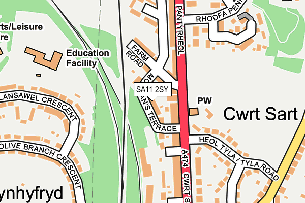 SA11 2SY map - OS OpenMap – Local (Ordnance Survey)