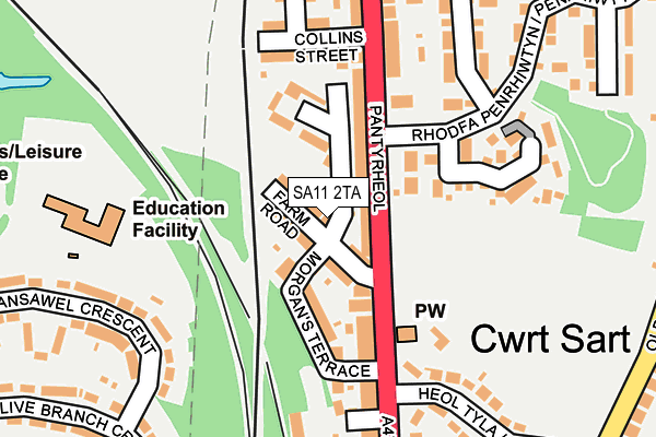 SA11 2TA map - OS OpenMap – Local (Ordnance Survey)