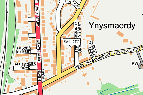 SA11 2TG map - OS OpenMap – Local (Ordnance Survey)