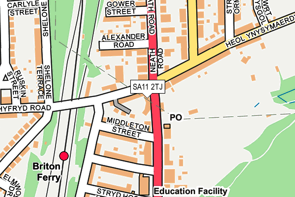 SA11 2TJ map - OS OpenMap – Local (Ordnance Survey)