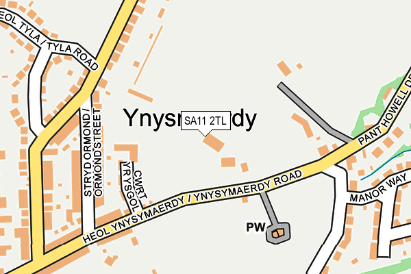 SA11 2TL map - OS OpenMap – Local (Ordnance Survey)