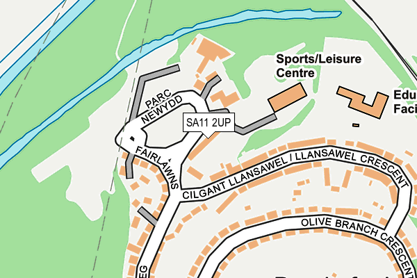 SA11 2UP map - OS OpenMap – Local (Ordnance Survey)