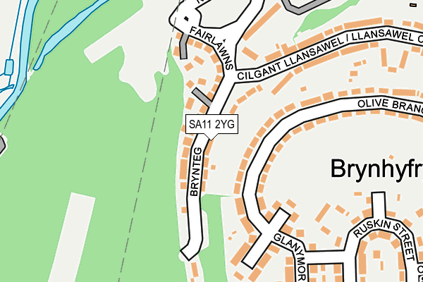 SA11 2YG map - OS OpenMap – Local (Ordnance Survey)