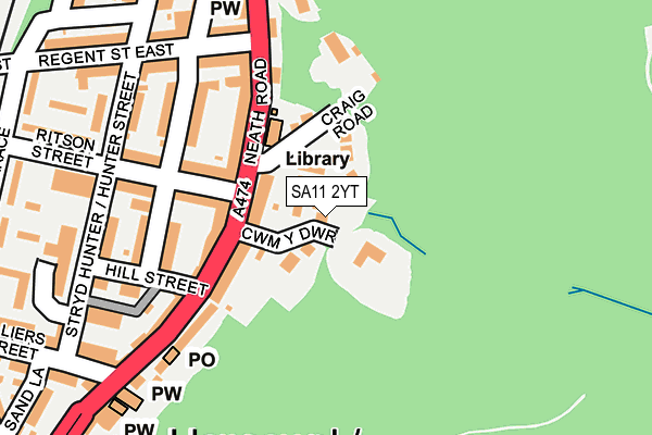 SA11 2YT map - OS OpenMap – Local (Ordnance Survey)