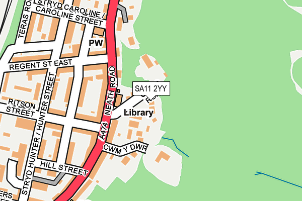 SA11 2YY map - OS OpenMap – Local (Ordnance Survey)