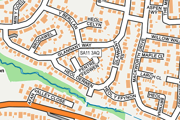 SA11 3AQ map - OS OpenMap – Local (Ordnance Survey)