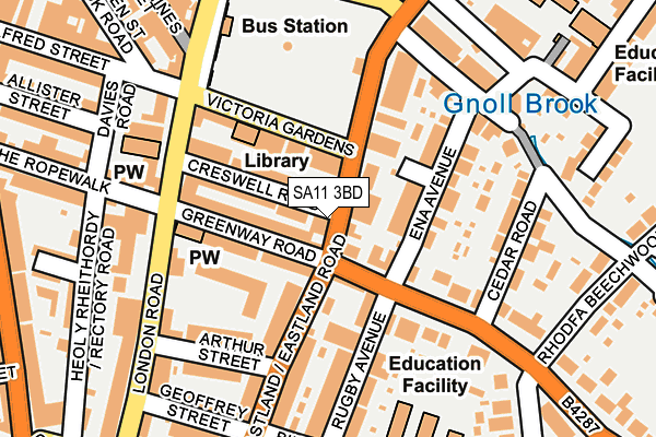 SA11 3BD map - OS OpenMap – Local (Ordnance Survey)
