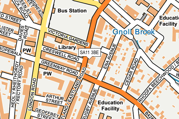 SA11 3BE map - OS OpenMap – Local (Ordnance Survey)