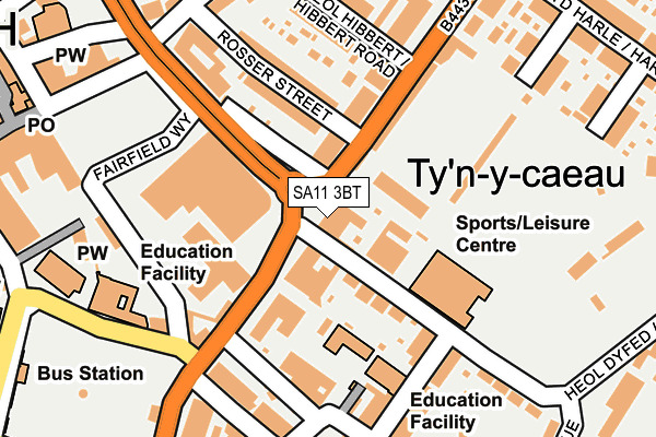 SA11 3BT map - OS OpenMap – Local (Ordnance Survey)