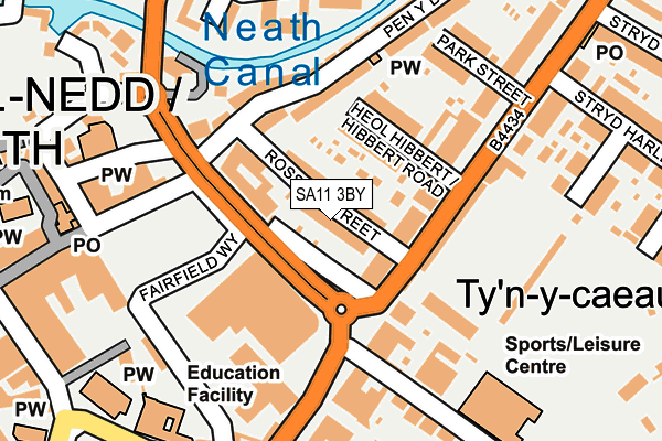 SA11 3BY map - OS OpenMap – Local (Ordnance Survey)