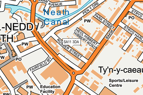 SA11 3DA map - OS OpenMap – Local (Ordnance Survey)