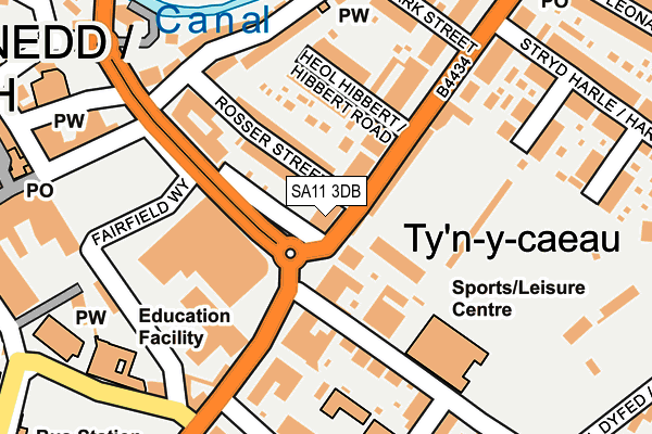 SA11 3DB map - OS OpenMap – Local (Ordnance Survey)