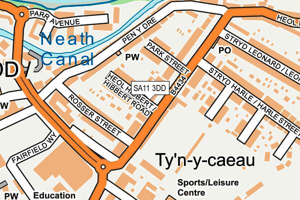 SA11 3DD map - OS OpenMap – Local (Ordnance Survey)