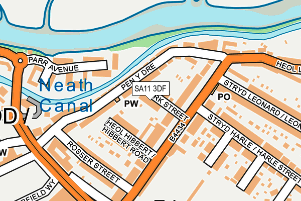 SA11 3DF map - OS OpenMap – Local (Ordnance Survey)