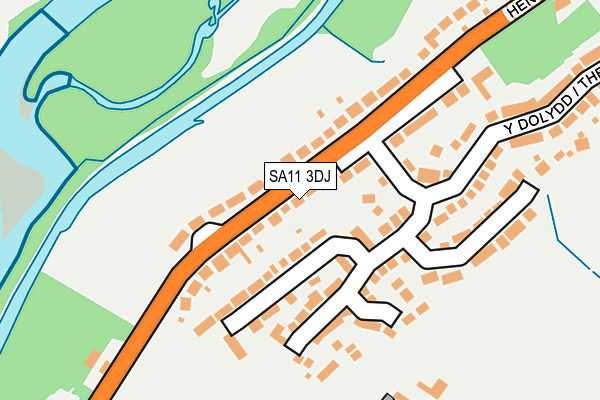 SA11 3DJ map - OS OpenMap – Local (Ordnance Survey)