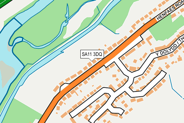 SA11 3DQ map - OS OpenMap – Local (Ordnance Survey)