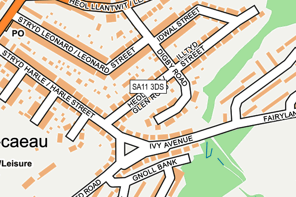 SA11 3DS map - OS OpenMap – Local (Ordnance Survey)