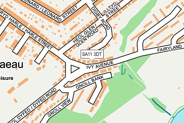 SA11 3DT map - OS OpenMap – Local (Ordnance Survey)