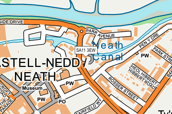 SA11 3EW map - OS OpenMap – Local (Ordnance Survey)