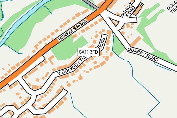 SA11 3FD map - OS OpenMap – Local (Ordnance Survey)