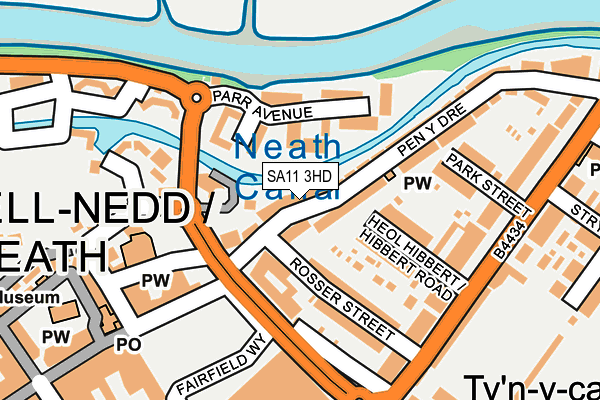 SA11 3HD map - OS OpenMap – Local (Ordnance Survey)