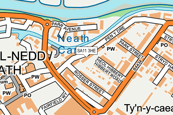 SA11 3HE map - OS OpenMap – Local (Ordnance Survey)