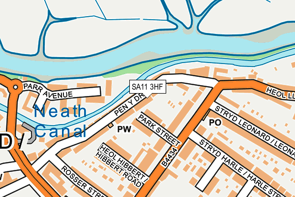 SA11 3HF map - OS OpenMap – Local (Ordnance Survey)