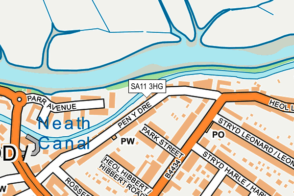 SA11 3HG map - OS OpenMap – Local (Ordnance Survey)