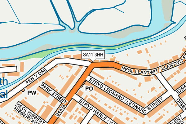 SA11 3HH map - OS OpenMap – Local (Ordnance Survey)
