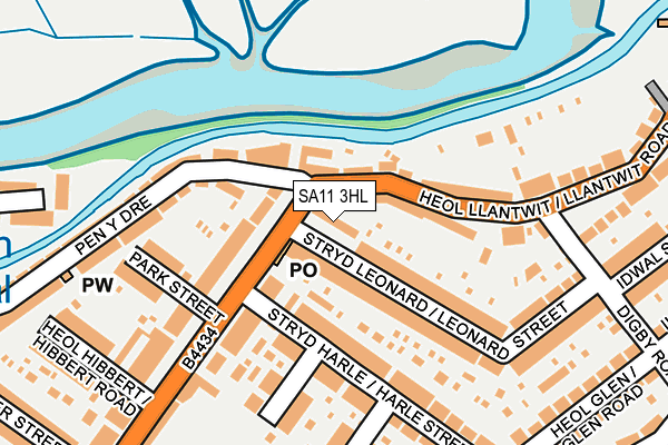 SA11 3HL map - OS OpenMap – Local (Ordnance Survey)