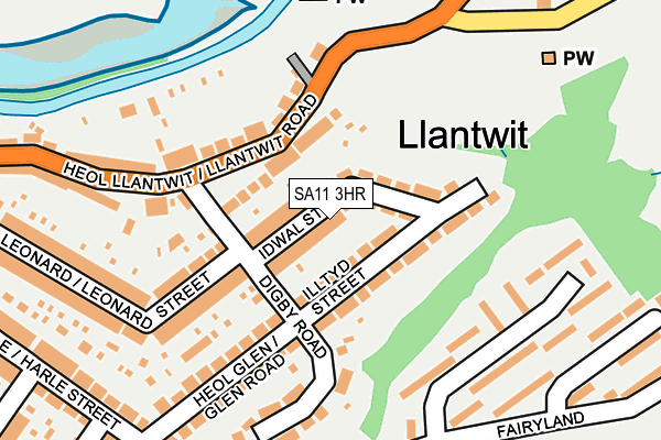 SA11 3HR map - OS OpenMap – Local (Ordnance Survey)