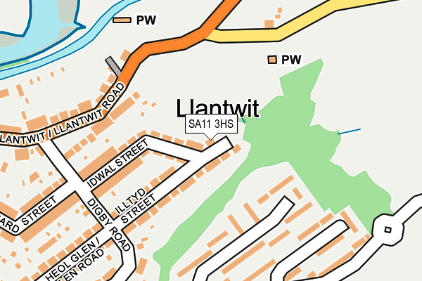 SA11 3HS map - OS OpenMap – Local (Ordnance Survey)