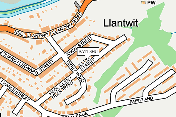 SA11 3HU map - OS OpenMap – Local (Ordnance Survey)
