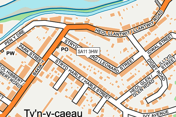 SA11 3HW map - OS OpenMap – Local (Ordnance Survey)