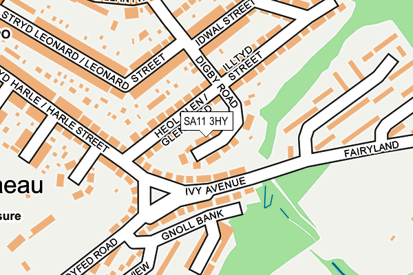 SA11 3HY map - OS OpenMap – Local (Ordnance Survey)