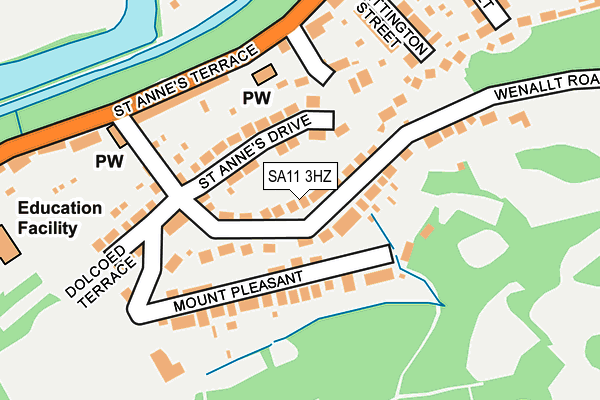 SA11 3HZ map - OS OpenMap – Local (Ordnance Survey)