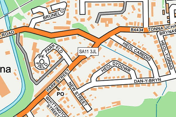 SA11 3JL map - OS OpenMap – Local (Ordnance Survey)